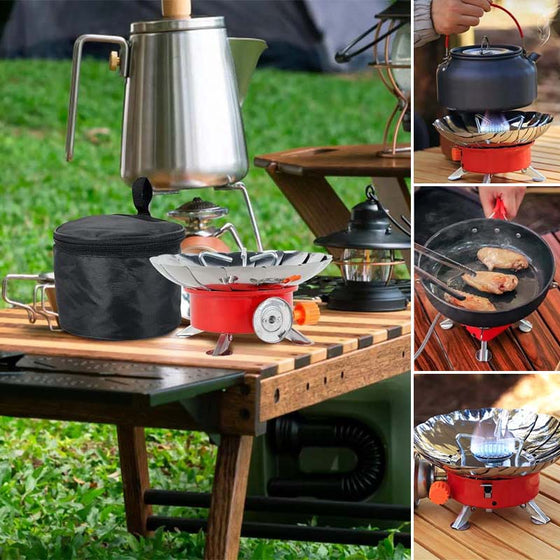 Tragbarer Edelstahl-Gasherd für Outdoor-Camping