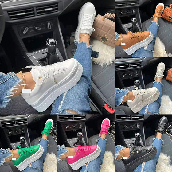 Frauen runde Zehe dicke Unterseite Freizeitschuhe