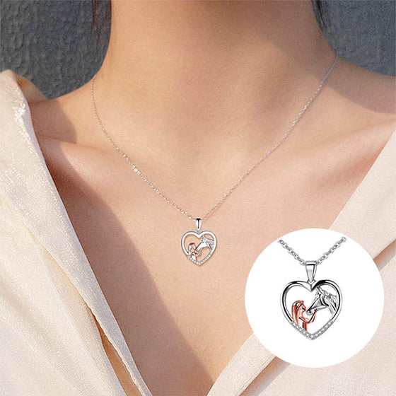 Mädchen und Pferd Halskette Kette