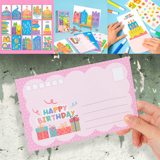 Kreatives Rainbow Scratch Art Postkartenset für Kinder