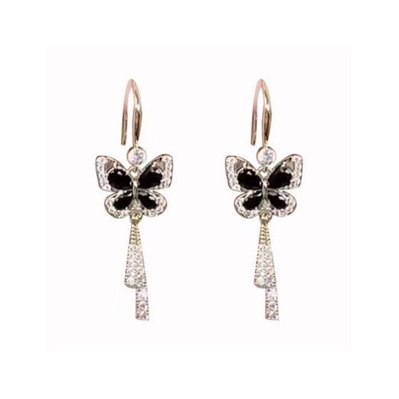 Kristall-Schmetterling-Quasten-Ohrringe